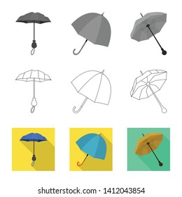 Vector design of protection and closed sign. Collection of protection and rainy vector icon for stock.