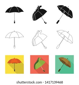 Vector design of protection and closed sign. Collection of protection and rainy vector icon for stock.