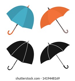 Vector design of protection and closed sign. Collection of protection and rainy stock symbol for web.