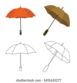 Vector design of protection and closed sign. Set of protection and rainy vector icon for stock.