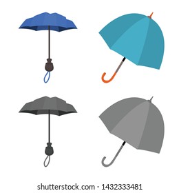 Vector design of protection and closed sign. Set of protection and rainy stock vector illustration.