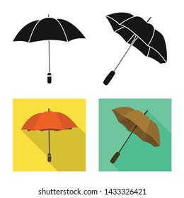 Vector design of protection and closed sign. Collection of protection and rainy stock vector illustration.