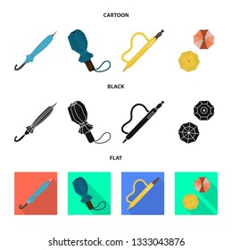 Vector design of protection and closed symbol. Collection of protection and rainy stock symbol for web.