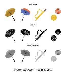 Vector design of protection and closed symbol. Set of protection and rainy vector icon for stock.