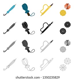Vector design of protection and closed symbol. Collection of protection and rainy vector icon for stock.
