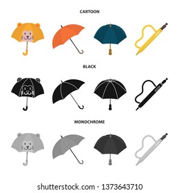 Vector design of protection and closed symbol. Set of protection and rainy vector icon for stock.