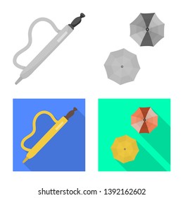 Vector design of protection and closed symbol. Set of protection and rainy stock vector illustration.