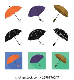 Vector design of protection and closed symbol. Collection of protection and rainy stock vector illustration.