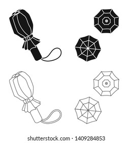 Vector design of protection and closed symbol. Collection of protection and rainy stock symbol for web.