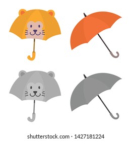 Vector design of protection and closed symbol. Collection of protection and rainy vector icon for stock.