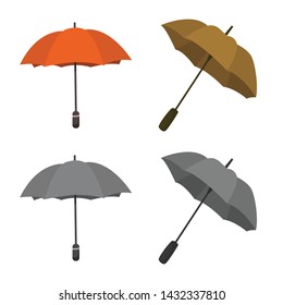 Vector design of protection and closed symbol. Set of protection and rainy stock vector illustration.