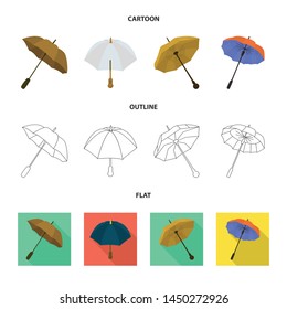 Vector design of protection and closed symbol. Set of protection and rainy stock symbol for web.