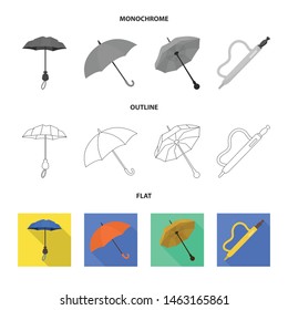 Vector design of protection and closed symbol. Collection of protection and rainy vector icon for stock.