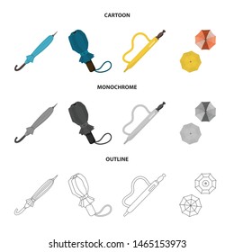 Vector design of protection and closed symbol. Set of protection and rainy stock symbol for web.