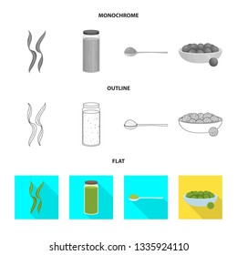 Vector design of protein and sea icon. Collection of protein and natural stock vector illustration.