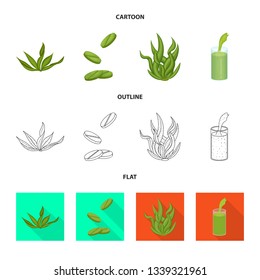 Vector design of protein and sea icon. Collection of protein and natural vector icon for stock.