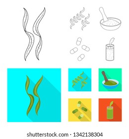 Vector design of protein and sea icon. Set of protein and natural stock vector illustration.