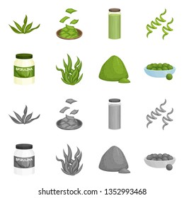 Vector design of protein and sea icon. Set of protein and natural stock vector illustration.