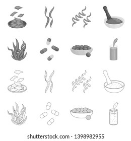Vector design of protein and sea icon. Set of protein and natural stock vector illustration.