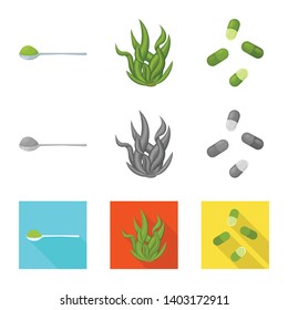 Vector design of protein and sea icon. Collection of protein and natural stock vector illustration.