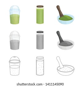 Vector design of protein and sea icon. Set of protein and natural vector icon for stock.