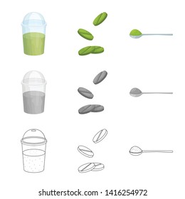 Vector design of protein and sea icon. Collection of protein and natural stock symbol for web.
