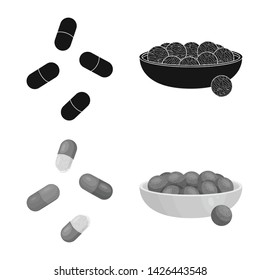 Vector design of protein and sea icon. Set of protein and natural stock vector illustration.