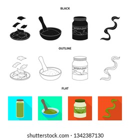 Vector design of protein and sea logo. Collection of protein and natural stock symbol for web.