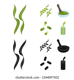 Vector design of protein and sea logo. Set of protein and natural vector icon for stock.