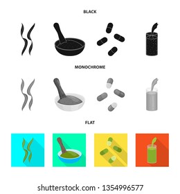 Vector design of protein and sea logo. Collection of protein and natural vector icon for stock.