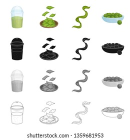 Vector design of protein and sea logo. Set of protein and natural vector icon for stock.