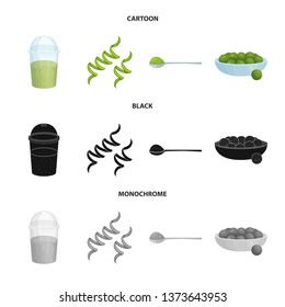 Vector design of protein and sea logo. Set of protein and natural stock vector illustration.