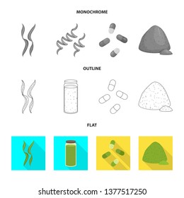 Vector design of protein and sea logo. Collection of protein and natural vector icon for stock.