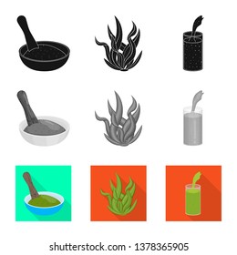 Vector design of protein and sea logo. Collection of protein and natural vector icon for stock.
