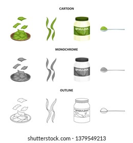 Vector design of protein and sea logo. Collection of protein and natural stock symbol for web.