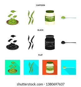 Vector design of protein and sea logo. Collection of protein and natural stock vector illustration.
