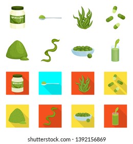 Vector design of protein and sea logo. Collection of protein and natural stock symbol for web.