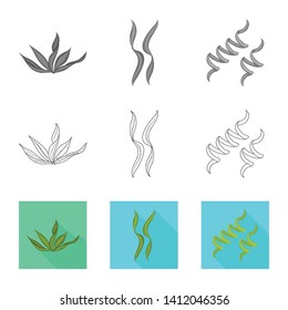 Vector design of protein and sea logo. Collection of protein and natural stock symbol for web.