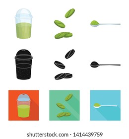 Vector design of protein and sea logo. Collection of protein and natural stock vector illustration.