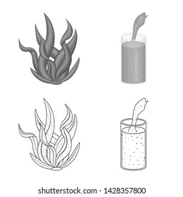 Vector design of protein and sea logo. Collection of protein and natural vector icon for stock.