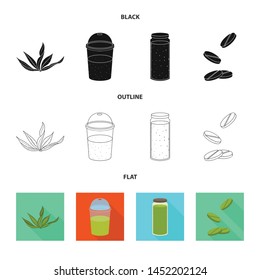 Vector design of protein and sea logo. Collection of protein and natural stock vector illustration.
