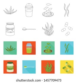 Vector design of protein and sea logo. Collection of protein and natural vector icon for stock.