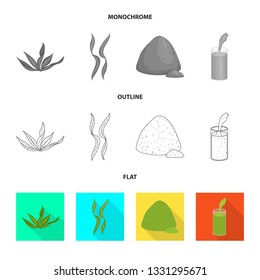 Vector design of protein and sea sign. Collection of protein and natural stock symbol for web.
