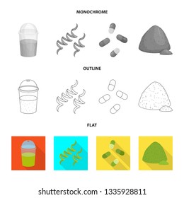 Vector design of protein and sea sign. Collection of protein and natural vector icon for stock.
