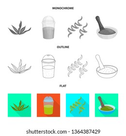 Vector design of protein and sea sign. Collection of protein and natural stock vector illustration.