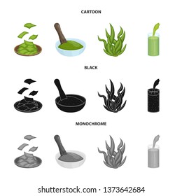 Vector design of protein and sea sign. Set of protein and natural stock vector illustration.