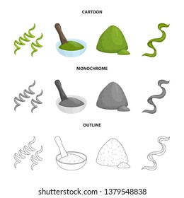 Vector design of protein and sea sign. Set of protein and natural stock vector illustration.
