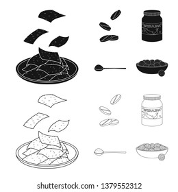 Vector design of protein and sea sign. Collection of protein and natural stock symbol for web.