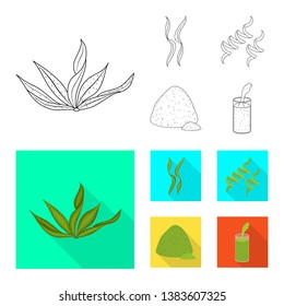 Vector design of protein and sea sign. Set of protein and natural vector icon for stock.