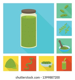 Vector design of protein and sea sign. Collection of protein and natural stock symbol for web.